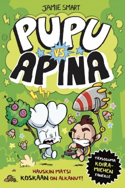 Pupu vs. apina -kirjan kansikuva