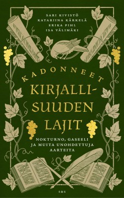Kadonneet kirjallisuuden lajit -kirjan kansikuva